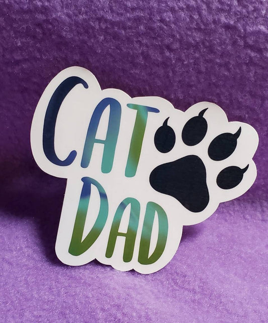 Cat Dad sticker-cat parent sticker-cat sticker-cat daddy sticker-matte sticker-laptop sticker-waterproof-weatherproof