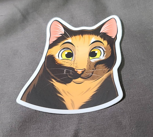 KitCat of Gibby N Friends Co-cat sticker-waterproof sticker-weatherproof sticker-torti cat sticker-kitcat sticker-kitty sticker-tortishell