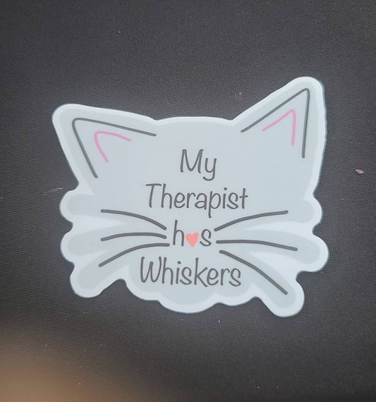 My therapist has whiskers matte sticker-laptop sticker-cat sticker-weatherproof sticker-waterproof sticker-sticker for car-kitten sticker