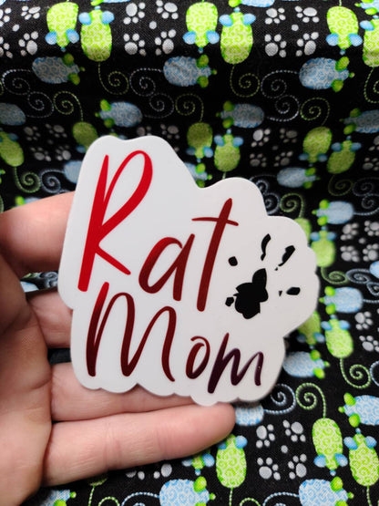 Rat mom sticker-rat mom-rat sticker-rattie mom-sticker-small animal sticker-pet mom-laptop sticker-waterproof sticker-rat sticker