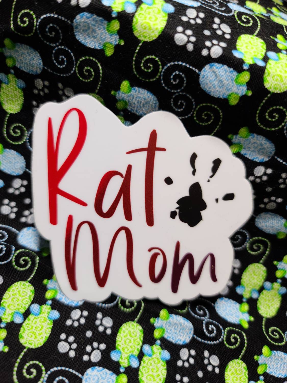 Rat mom sticker-rat mom-rat sticker-rattie mom-sticker-small animal sticker-pet mom-laptop sticker-waterproof sticker-rat sticker