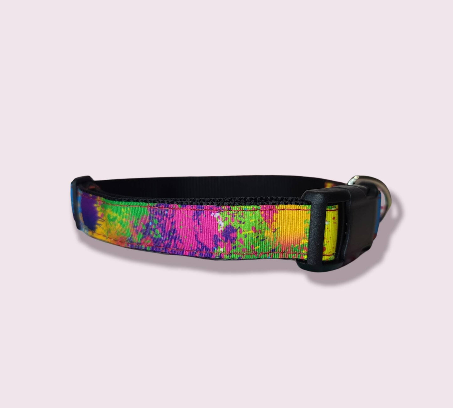 Adjustable paint splatter dog collar-medium/large dog collars-collars for dogs-paint splatter-tye dye-ready to ship