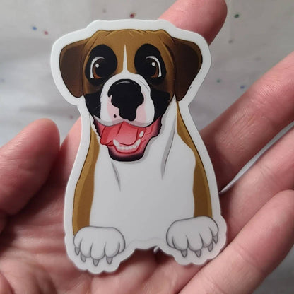 Gibby of Gibby N Friends Co sticker-waterproof sticker-boxer dog sticker-weatherproof sticker-boxer dog-stickers of boxers