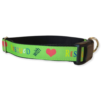 Rescued with love Adjustable dog collar for Medium-large size dogs-dog collar-medium dog collar-large dog collar-unisex dog collars