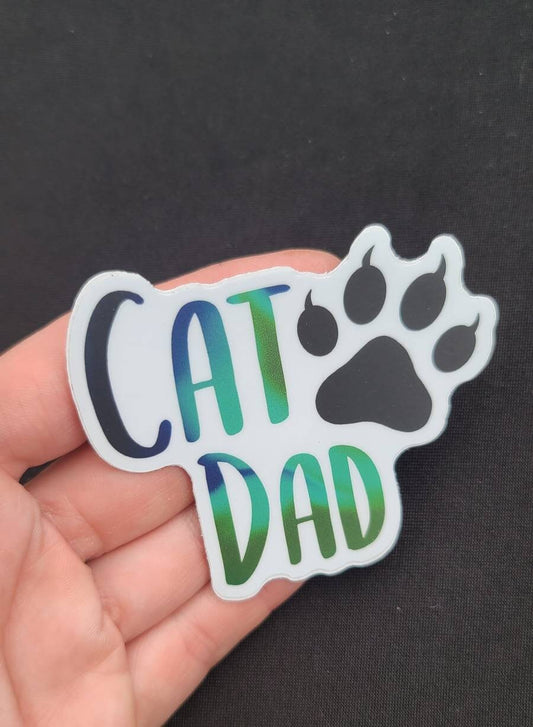 Cat Dad sticker-cat parent sticker-cat sticker-cat daddy sticker-matte sticker-laptop sticker-waterproof-weatherproof