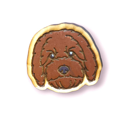 Red golden doodle Pin-golden doodle Retriever-dog head pin-dog breed pin