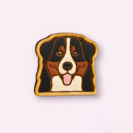 Bernese mountain dog Pin-mountain dog pin-dog head pin-dog breed pin- dog face pin-wood pin-bernese mountain dog