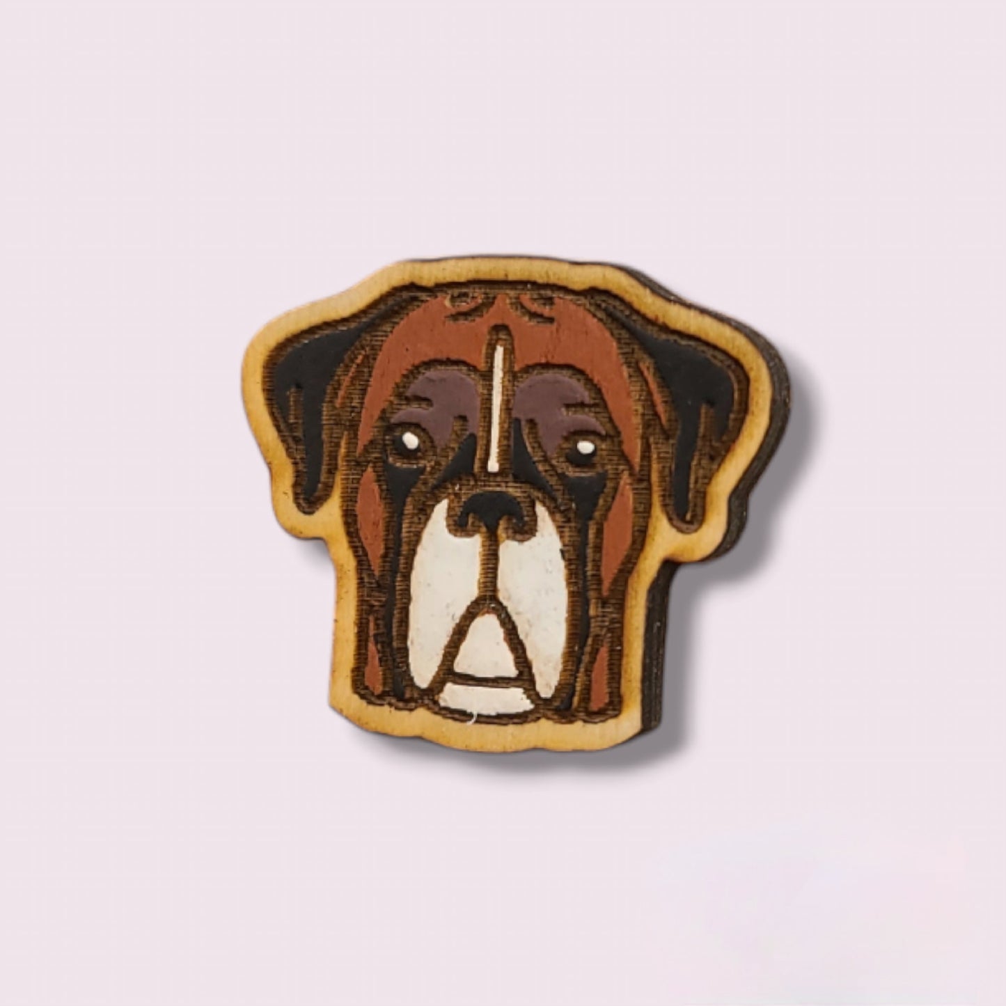 Boxer pin-boxer dog head pin-dog breed pin-boxer dog face pin-wood pin-boxer-fawn boxer