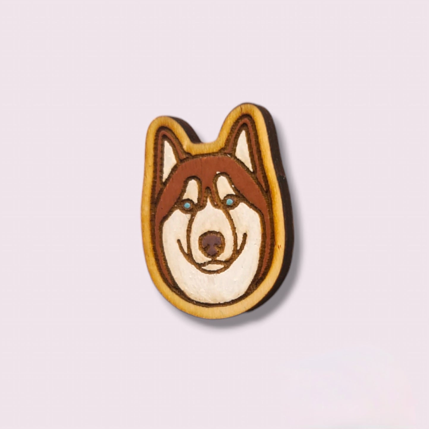 Red husky Pin-siberian husky pin-dog head pin-dog breed pin-husky dog face pin-wood pin-husky-red husky